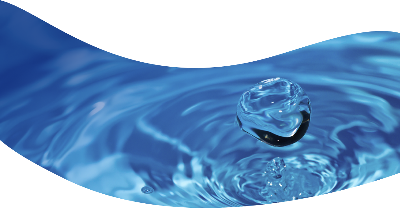 Fondo color azul con gota de agua
